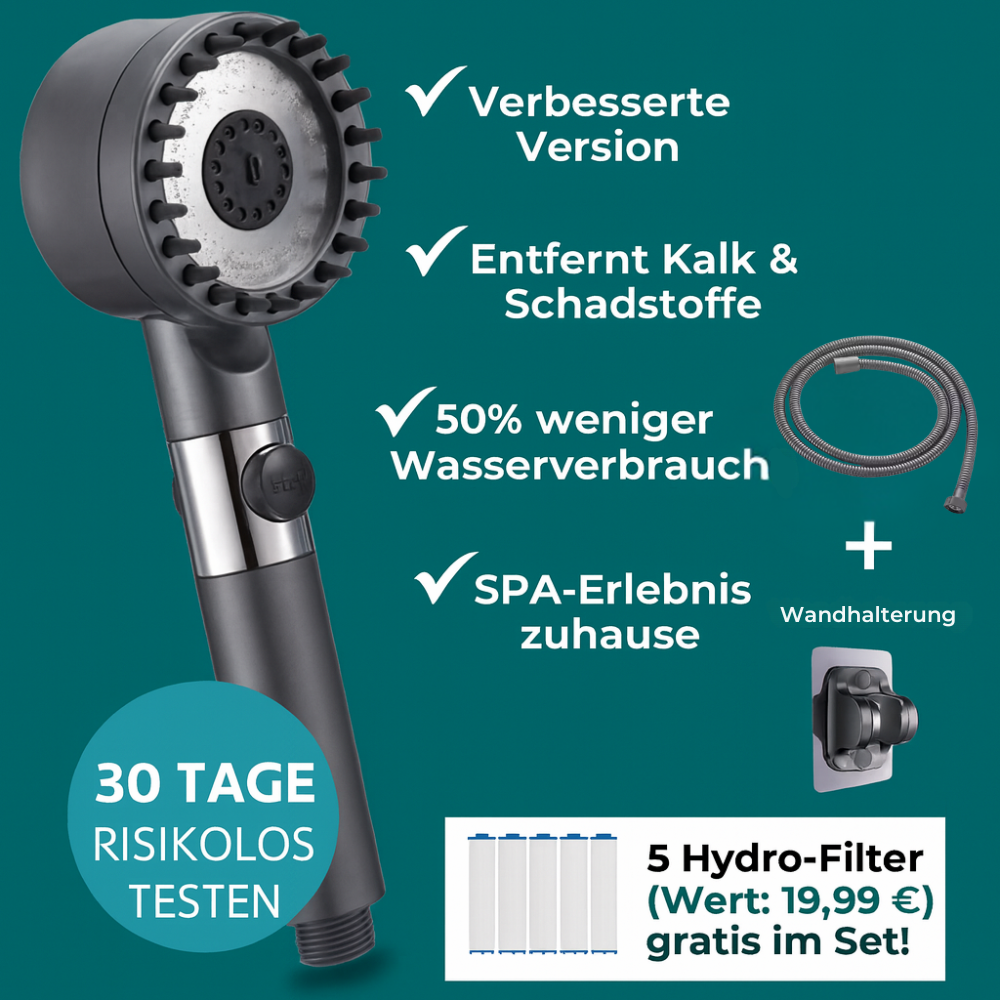 AquaGlow Duschkopf – Mit Filtertechnologie für schöne Haut & gepflegtes Haar